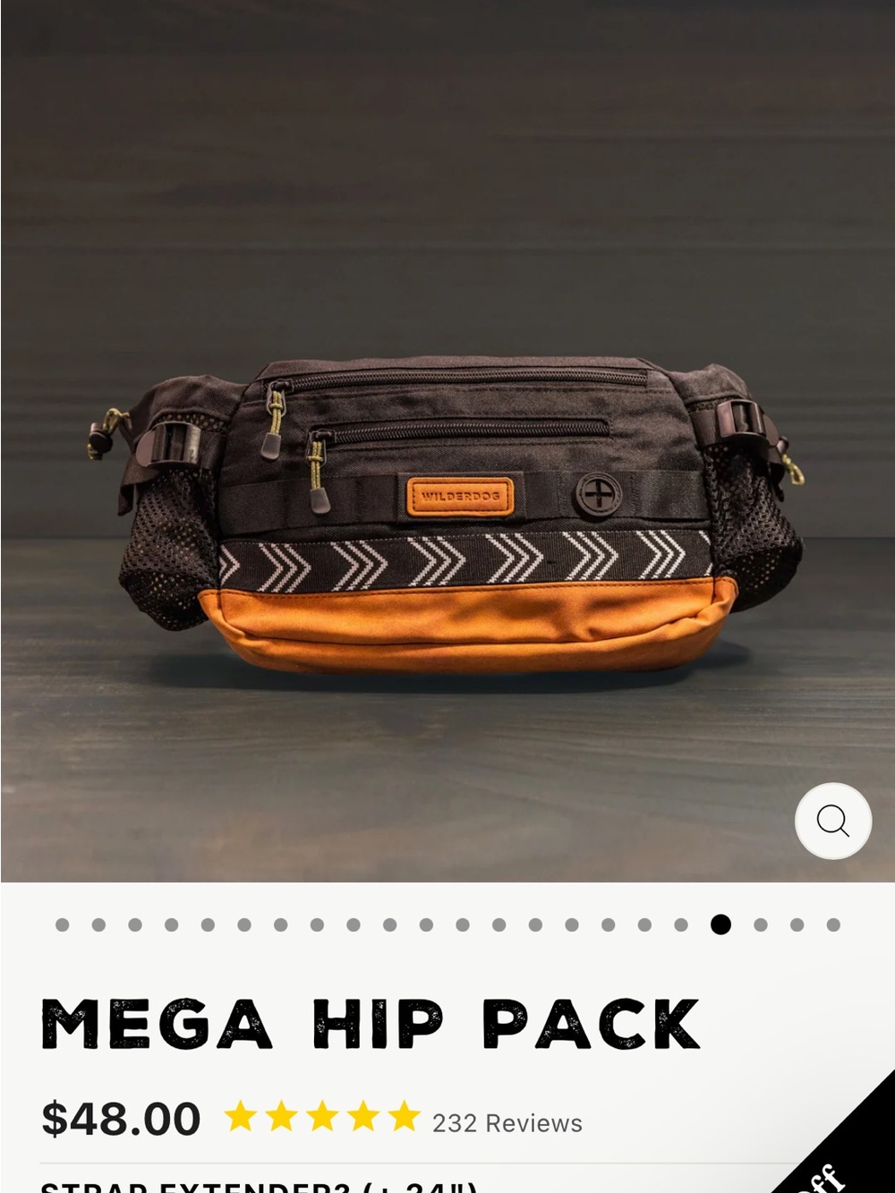 Wilderdog Mega Hip Pack Black Fanny pack / sling bag for dog walking